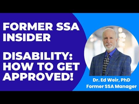 Former SSA Manager: DISABILITY APPROVAL: Tips, Tricks, and Secrets! thumbnail