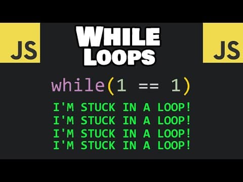 Learn JavaScript WHILE LOOPS in 8 minutes! 🔁 thumbnail