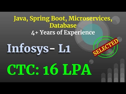 Infosys Java Interview | 4 to 7 Years | Java | Microservices | Database | Spring Boot thumbnail