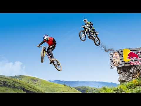 Mountain Bikes x Motorbikes in EPIC Red Bull Hardline Relay thumbnail