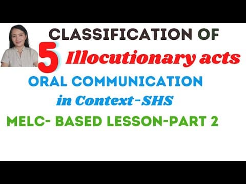 classification of illocutionary speech acts by Searle| Oral Communication in Context thumbnail