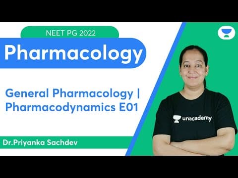 NEET PG 2022: General Pharmacology | Pharmacodynamics E01 | Let's crack NEET PG | Dr.Priyanka thumbnail