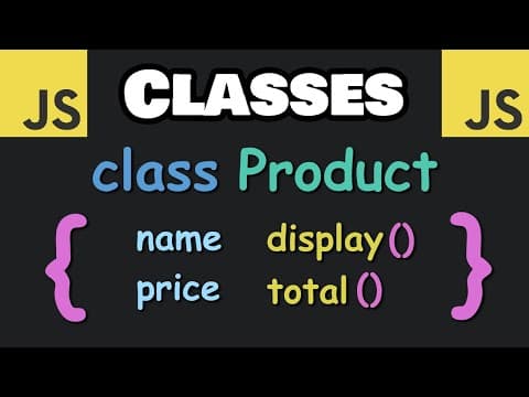 Learn JavaScript CLASSES in 6 minutes! 🏭 thumbnail