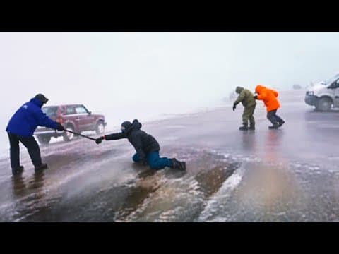 Icy Road Madness Caught on Camera thumbnail