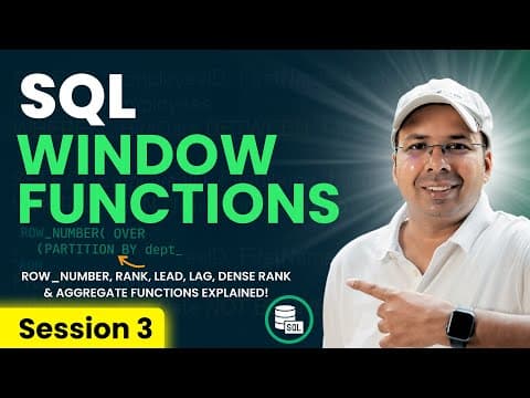 Master SQL Window Functions | RANK Vs DENSE_RANK Vs ROW_NUMBER thumbnail