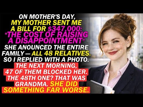 My Mother Sent Me A $347K Bill Labeled "COST OF RAISING A FAILURE"—Grandma's Response Was Far Worse thumbnail