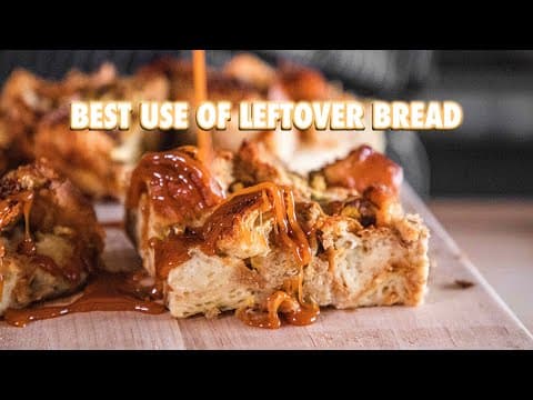 How To Make Dessert With Leftover Bread (Caramel Bread Pudding) thumbnail