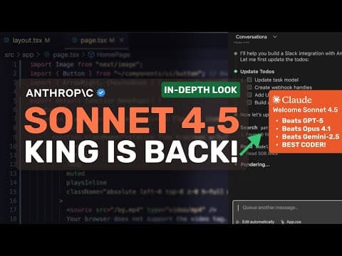 Claude Sonnet 4.5 (In-depth look): BEST AI CODER IN THE WORLD?! EVERYTHING YOU NEED TO KNOW! thumbnail