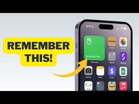 This NEW iPhone Shortcut is AWESOME for Memory Loss! thumbnail