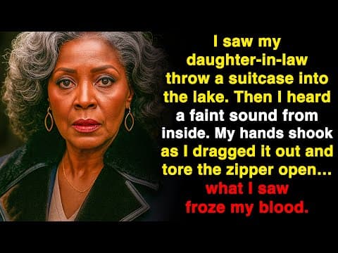 I saw my daughter-in-law throw a suitcase into the lake… what I found inside froze my blood. thumbnail