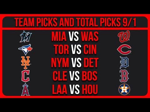 MLB Picks Today 9/1/25 | MLB Picks & Predictions Today 9/1/25 thumbnail