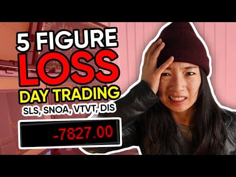 5 Figure Loss Day Trading SLS, SNOA, VTVT, DIS stock trading recap thumbnail