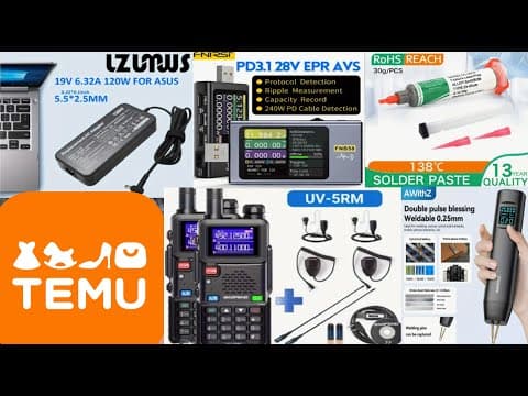 TEMU tools review - 138 C solder paste, Spot welder, FNB58 power meter, 19v/6.3Amps charger, UV-5RM thumbnail