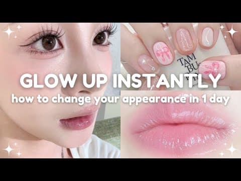 how to actually change your appearance in one day 🎀🍑 glow up instantly thumbnail