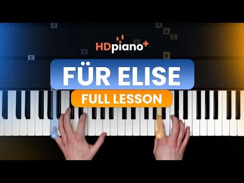 Für Elise Tutorial: Complete Beginner Piano Lesson (2023) thumbnail