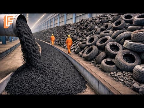 How Rubberized Asphalt Is Made From Millions Of Old Tires Inside Massive Recycling Factory thumbnail