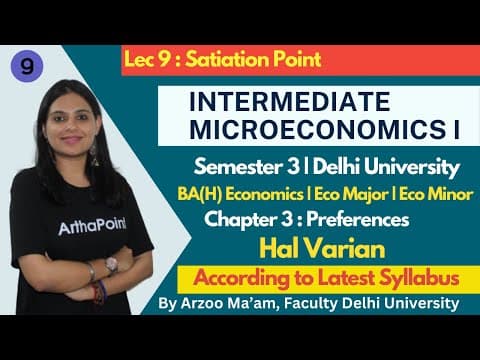 Satiation Point | Ch 3 Varian Preferences | Eco(H) Sem 3 | Intermediate Micro 1 Sem 3 DU | Eco Major thumbnail