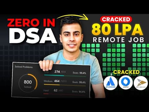 How I learnt DSA and Cracked 5+ Job offers | Atlassian, Juspay, BNY Mellon, TCS, Infosys thumbnail