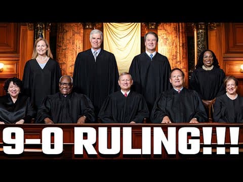 BREAKING TODAY! Supreme Court Issues 9-0 Unanimous Decision With Major Nationwide Implications! thumbnail