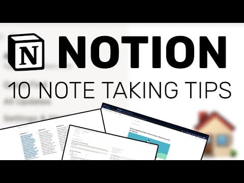Notion App Tutorial: 10 Tips To Improve Your Notes in Notion for 2022! thumbnail