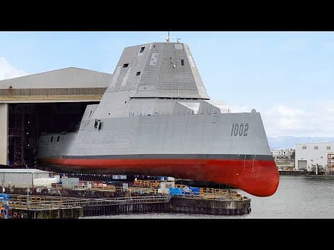 The Hypnotic Process of Launching US Most Advanced Stealth Ship Ever Made thumbnail