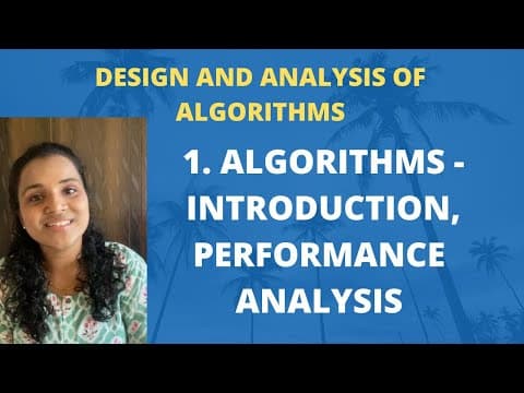 1. Algorithms - Introduction, Performance Analysis |DAA| thumbnail