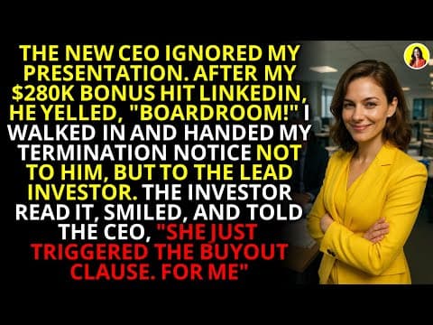 My $280k Bonus Exposed the CEO – Then I Triggered the Buyout Clause thumbnail