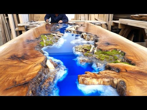 The Man Who Brings Dead Wood to Life?! A Korean Resin Table That Captures the Entire Ocean thumbnail