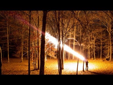 12 Gauge Dragon's Breath AT NIGHT!-  Smarter Every Day 2 thumbnail