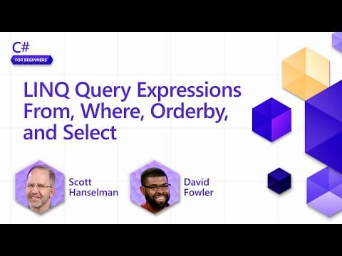 LINQ Query Expressions From, Where, Orderby, and Select [Pt 16] | C# for Beginners thumbnail