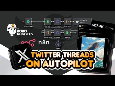This AI Agent just automated these 500,000+ view Twitter threads, here's how — n8n NO-CODE tutorial🥚 thumbnail
