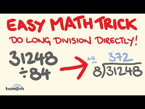 Long Division Math Trick - how to do long division directly EASILY! thumbnail