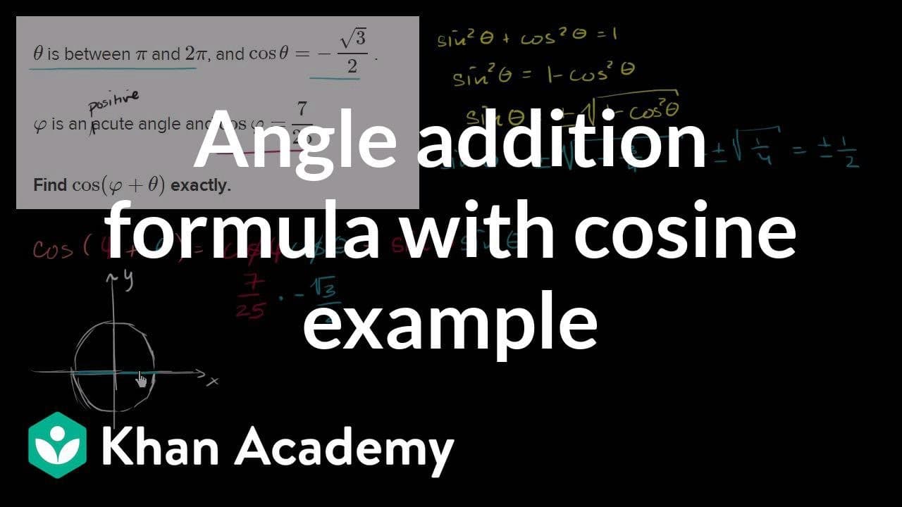 Another example using angle addition formula with cosine | Trigonometry ...