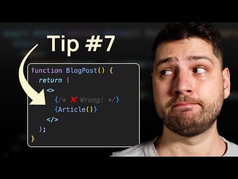 10 Must Know Tips From a Senior React Developer thumbnail
