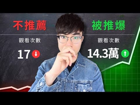 【你的頻道被限流了？】YouTube 為什麼不推薦你的影片！（10 大致命錯誤） thumbnail