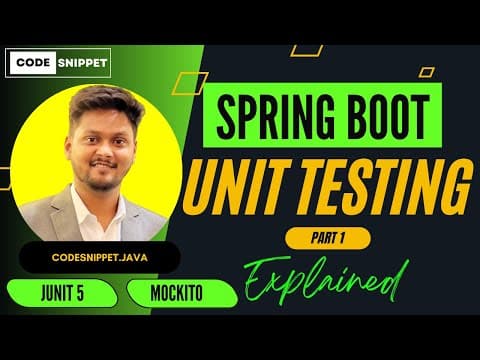 Unit Testing in Spring Boot with JUnit 5 and Mockito | Part 1 thumbnail