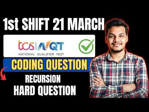 TCS NQT 21st March Coding Question Solution | 1st Shift | Today's TCS Coding Question Solution thumbnail