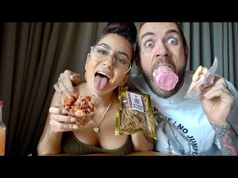 Trying Japanese Snacks Mukbang (fear factor style) thumbnail