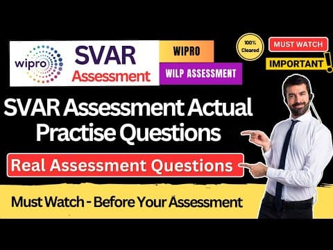🔥 Wipro WILP SVAR Assessment Questions | Actual Practice Questions, Live Test | Wipro Hiring Drive thumbnail