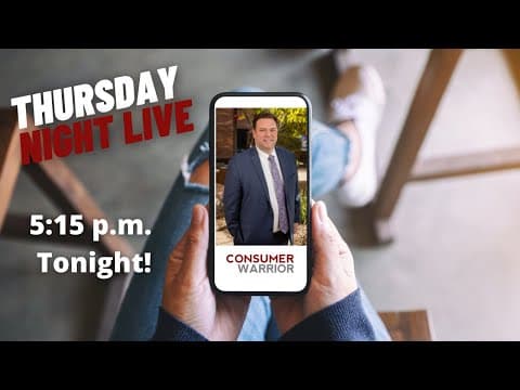 Thursday Night Live - Defending Debt Collection Lawsuits, Bankruptcy & More! thumbnail