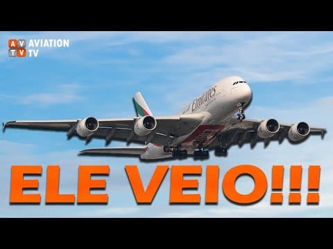 PELA PRIMEIRA VEZ! Pouso do Gigante A380 Filmado no Rio de Janeiro. thumbnail