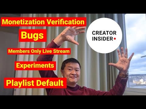 Monetization Verification, Members Only Livestreams, Playlist Default, and more! thumbnail