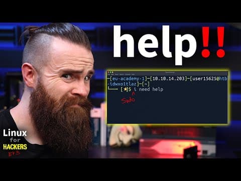 HELP!! (for when you suck at Linux) // Linux for Hackers // EP3 thumbnail