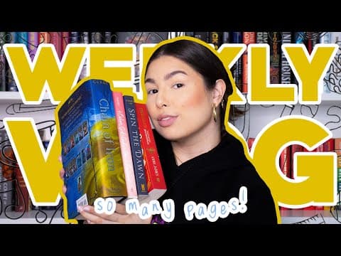 3 finished books, big book haul + chain of iron // weekly reading vlog thumbnail