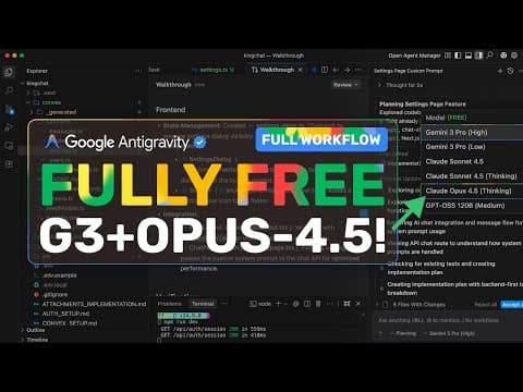 Google Antigravity + FREE Opus 4.5 & Gemini 3: This CRUSHES Cursor for FREE! CRAZY FREE Alternative! thumbnail
