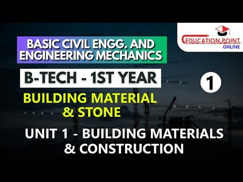 Lec 1 Stone | Unit-1 Building Materials & Construction | BASIC CIVIL ENGG & ENGG MECHANICS thumbnail