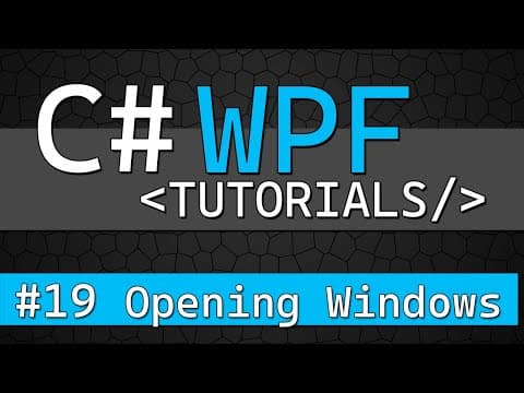 C# WPF Tutorial #19 - Opening Custom Windows with Show and ShowDialog thumbnail