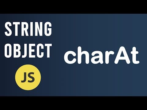 Introduction + charAt method | String Object In JavaScript thumbnail