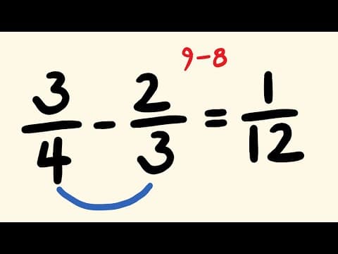 Subtract ANY Fractions Instantly!  Fast math trick! thumbnail
