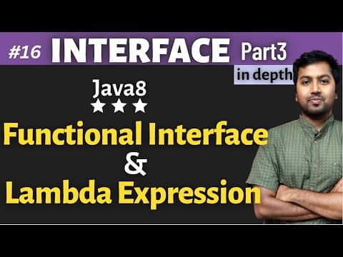 16. Functional Interface and Lambda Expression - Java8 features | Java Interfaces Part3 thumbnail
